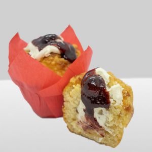 Muffin Vanilla Cream with Cheese and Cherry